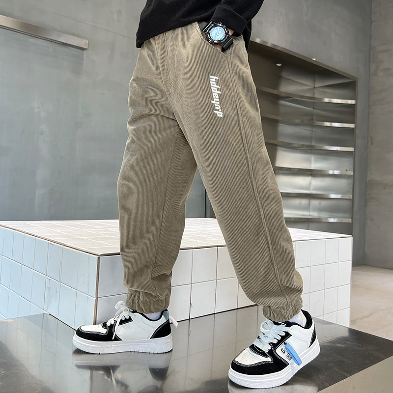 Trendy Corduroy Jongens Joggers