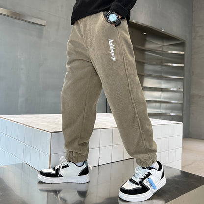 Trendy Corduroy Jongens Joggers