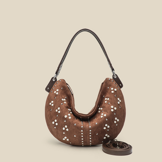 Deerskin Crescent underarm one-shoulder tote bag
