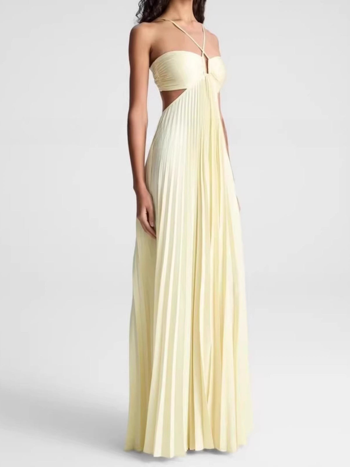 Yellow Halter Neck Dress