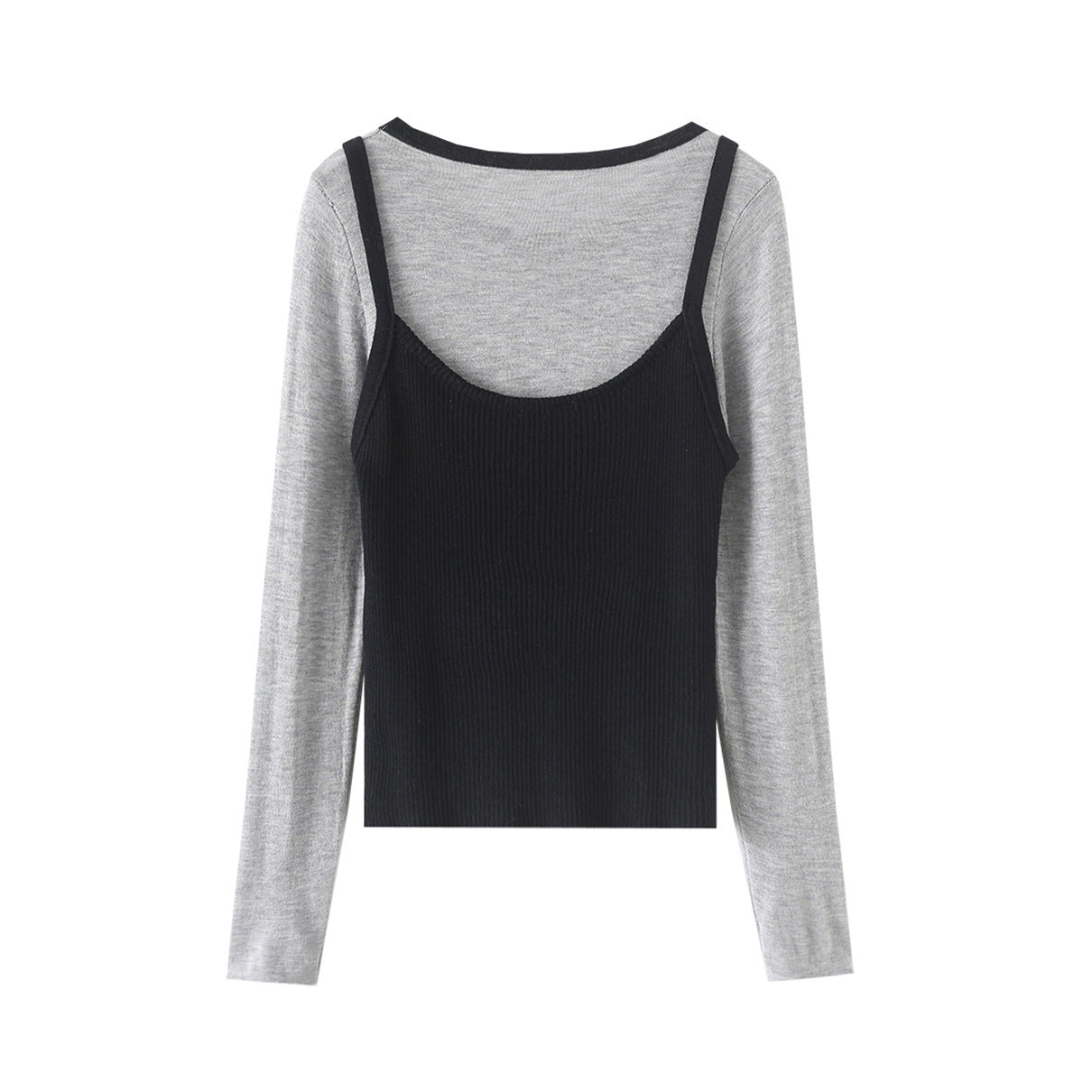 2-delige slingtop met ronde hals en lange mouwen