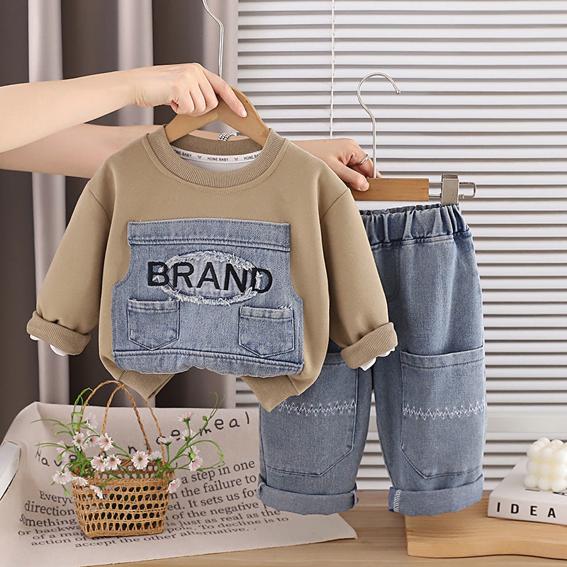 Sweatshirt long sleeved two-piece autumn outfit