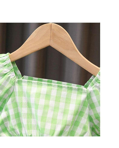 Tweedelige meisjes geruite set