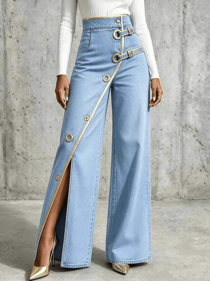 Womens Straight Leg Denim Pants