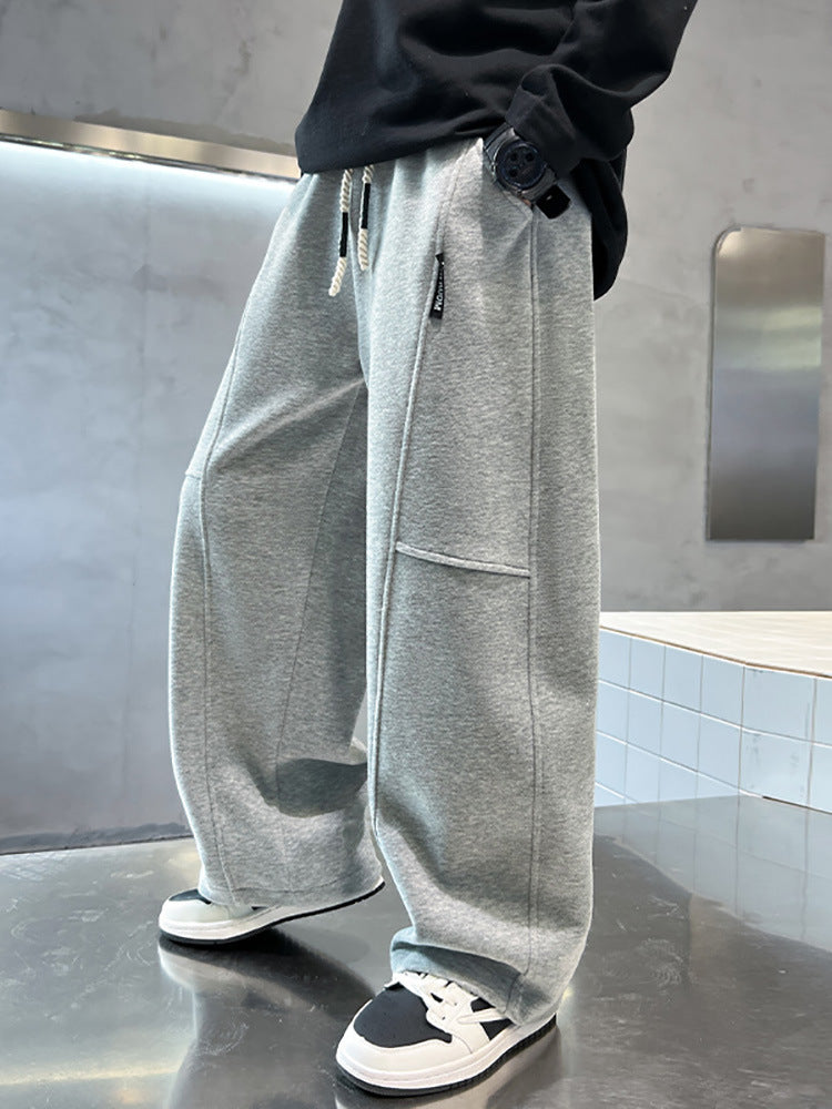 Casual katoenen sportbroek met of zonder fleece voering voor jongens