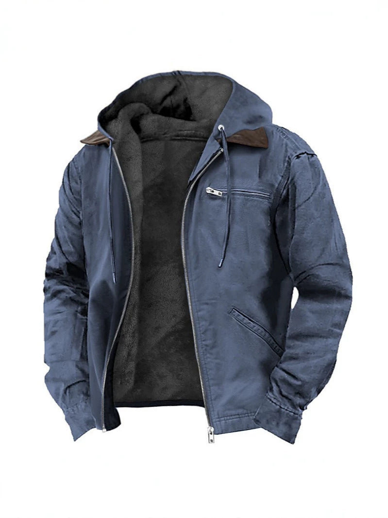 Men's Fleece Lined Hooded Jacket
