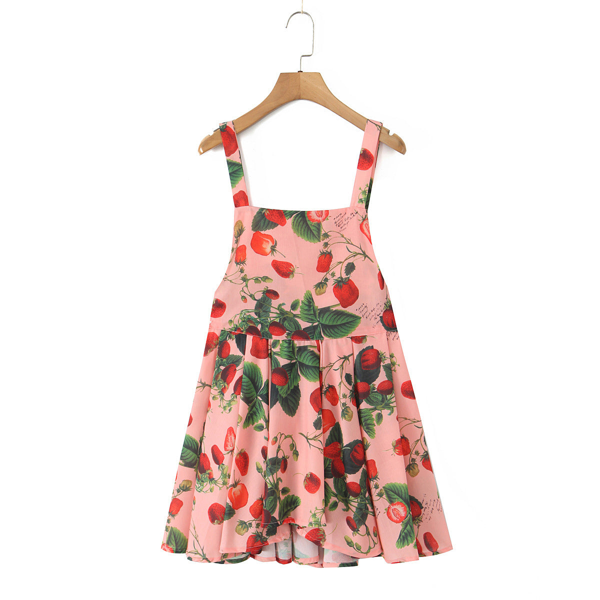 Bubble sleeve shirt suspender dress set