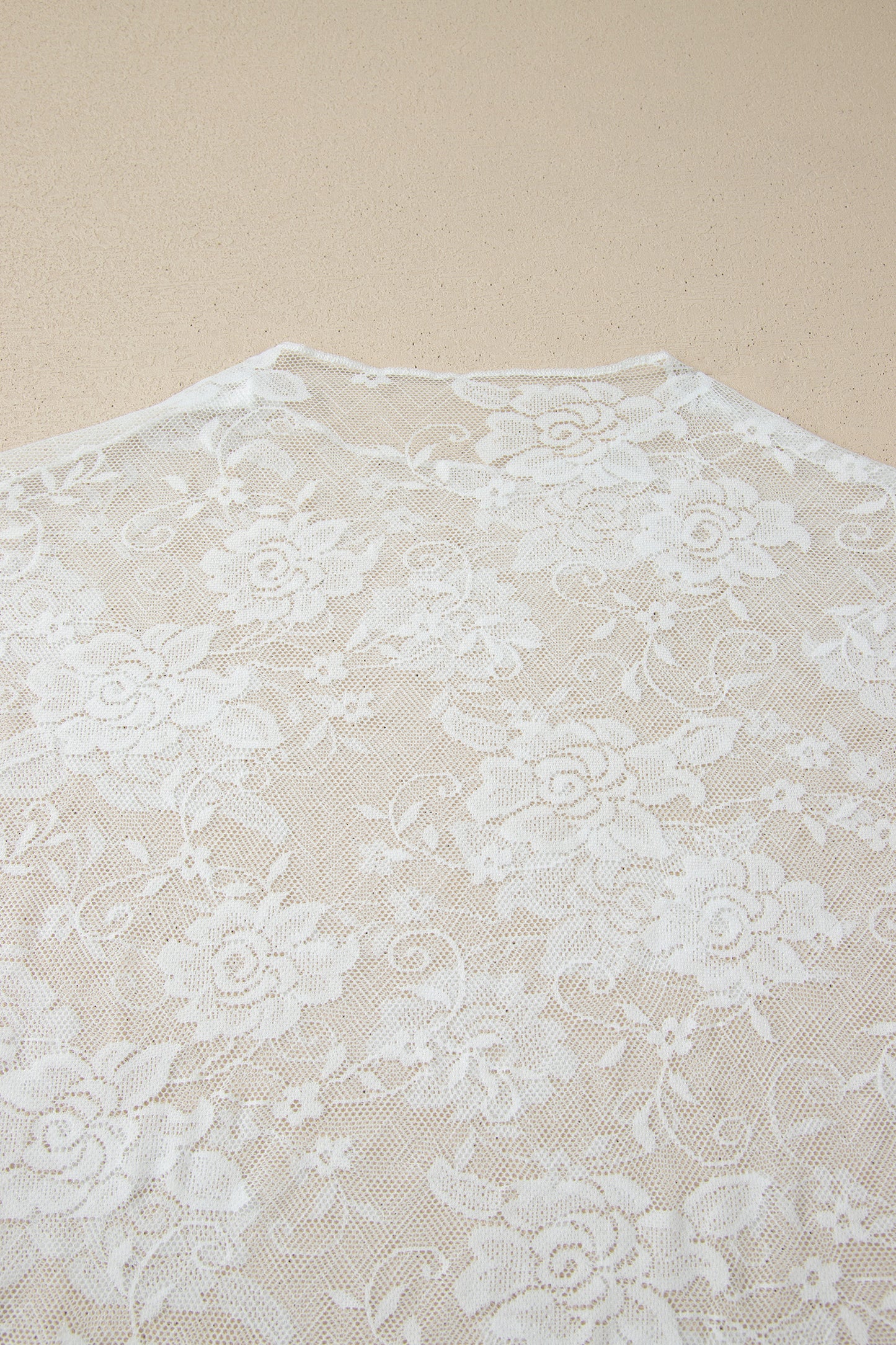 Top met lange mouwen en bloemenprint van mesh in grote maten