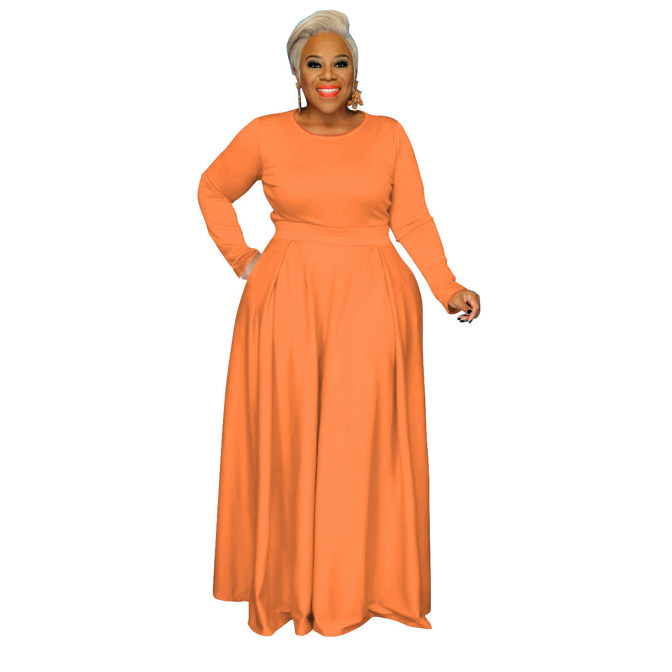 Plus size effen casual tweedelig pak