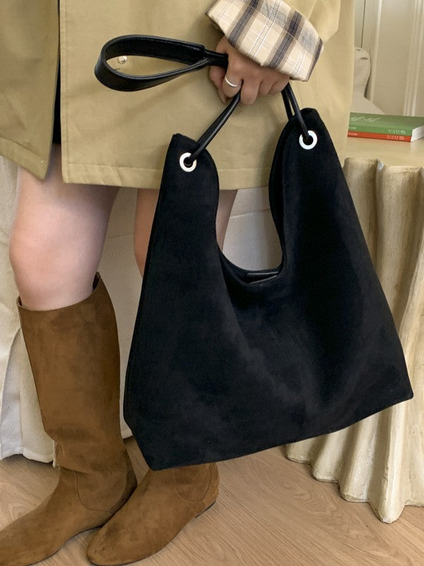 Retro Frosted Suede Womens Shoulder Tote Bag