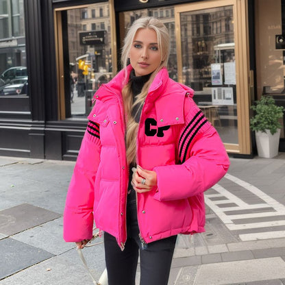 Dames kort oversized pufferjas met capuchon