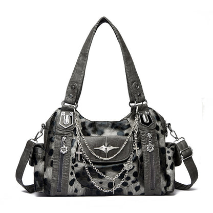 Retro Distressed Chain Tote Bag