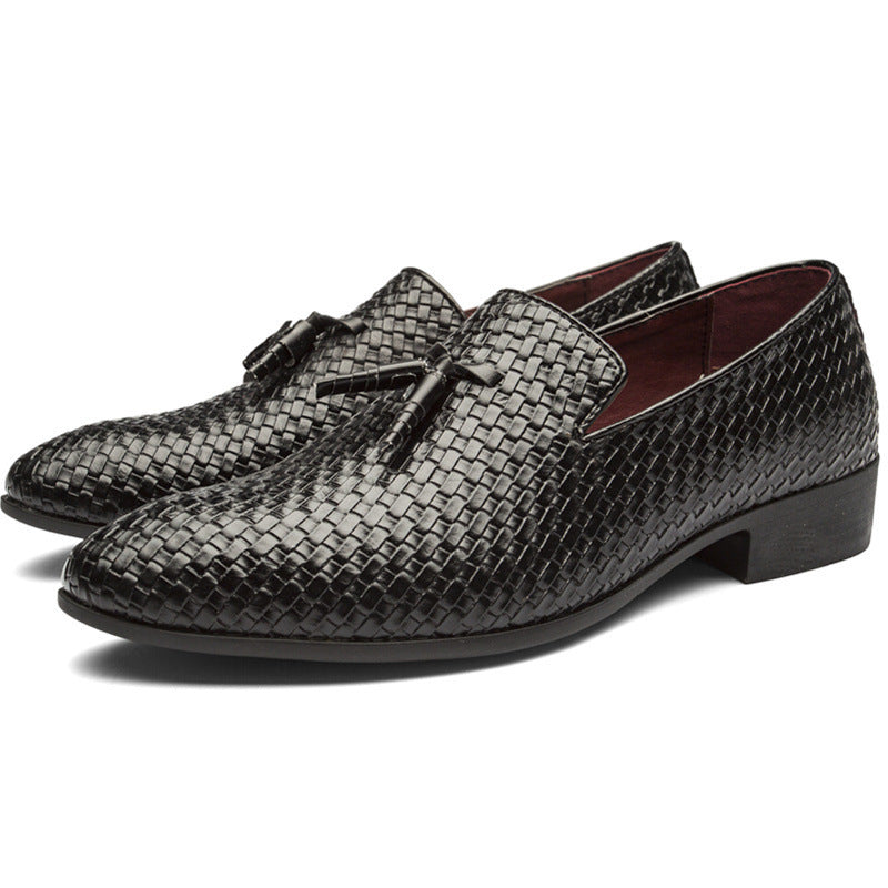 Heren geweven kwast leren loafers