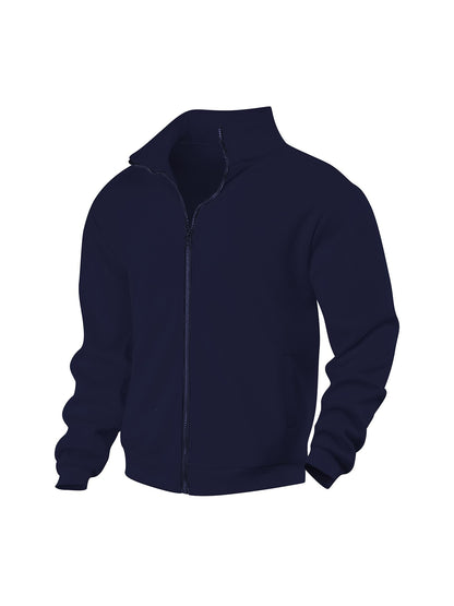 Mens Corduroy High Neck Zip Up Sweater