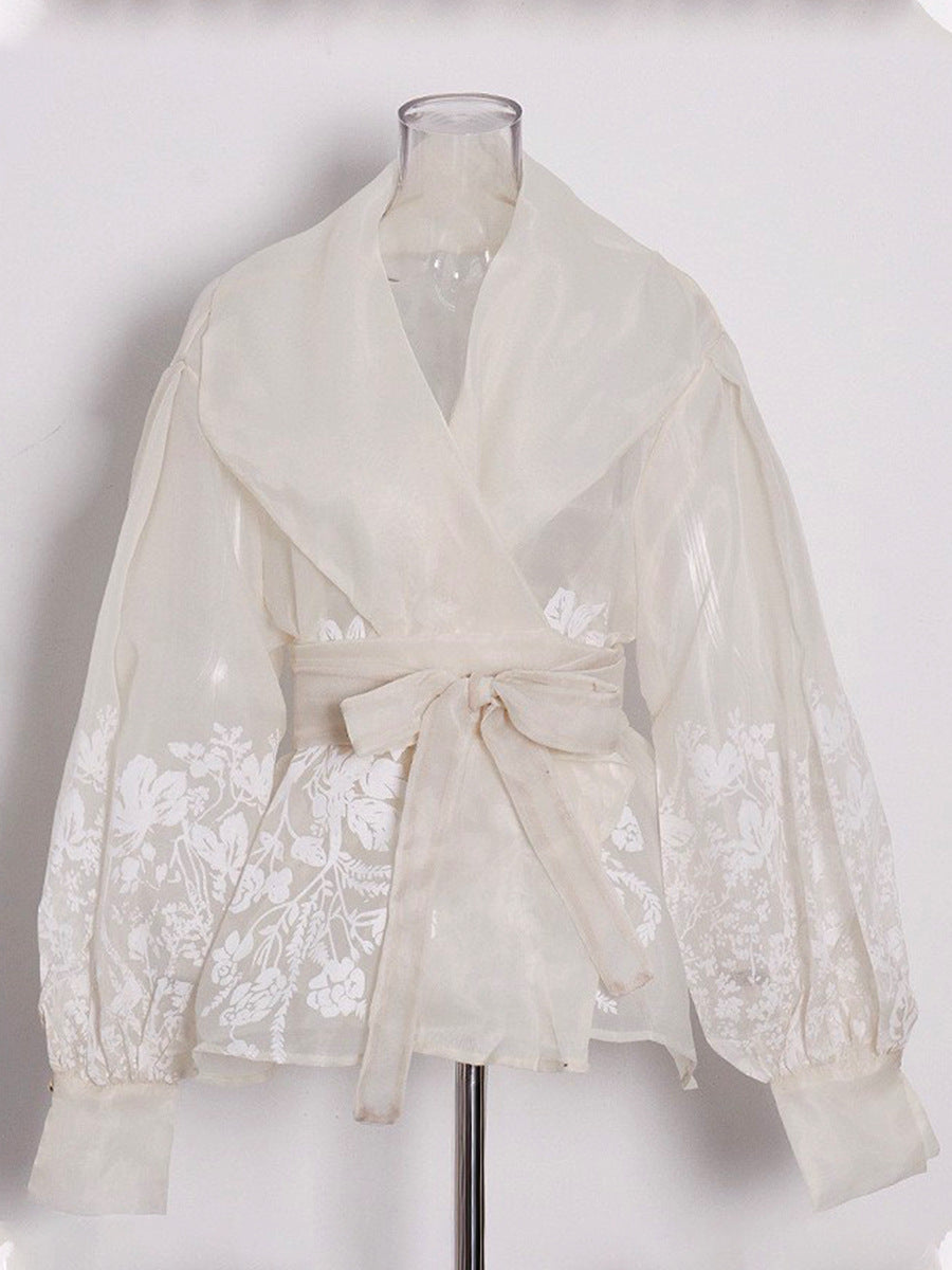 Organza blouse in retro paleisstijl