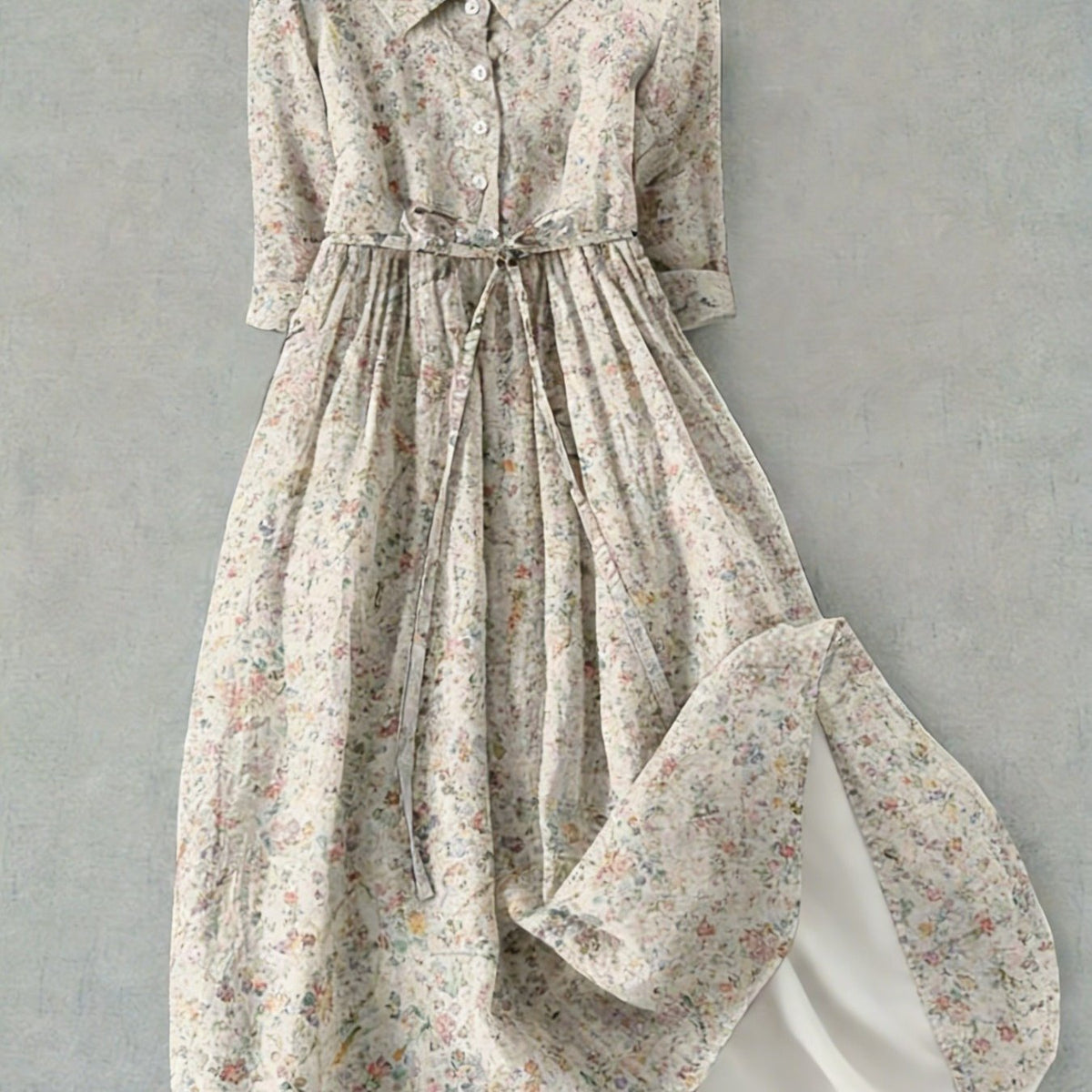Elegant French Style Polyester Midi Dress