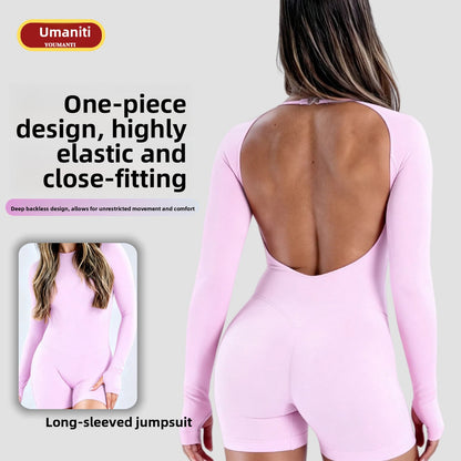 Womens Quick-Dry Yoga Fitness Jumpsuit