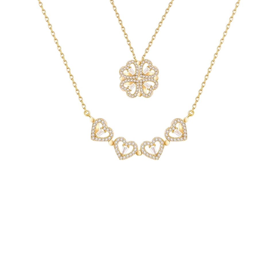 Four-Leaf Clover Heart Necklace