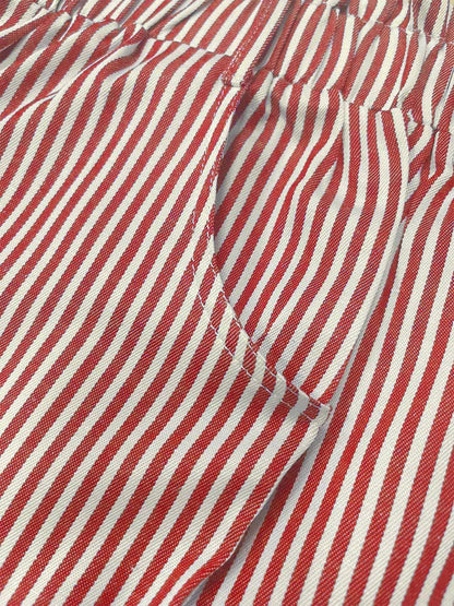 Shorts met hoge taille zakken en strepen