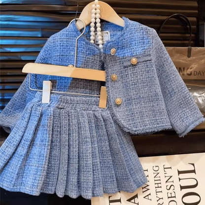 Girl's chic two-piece set: jacket and skirt