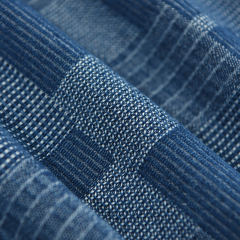 Losse casual mesh cowboyoverhemd met korte mouwen