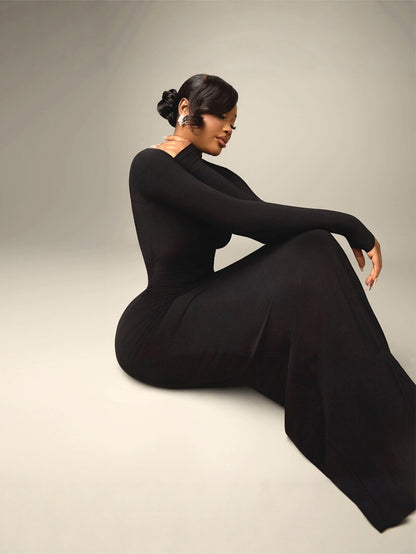 Womens Backless High Neck Bodycon Long Dress
