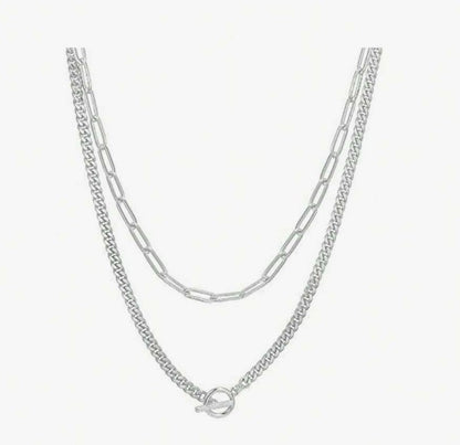 Fashion Imitation Pearl Layered Necklace with Heart Pendant for Women Men