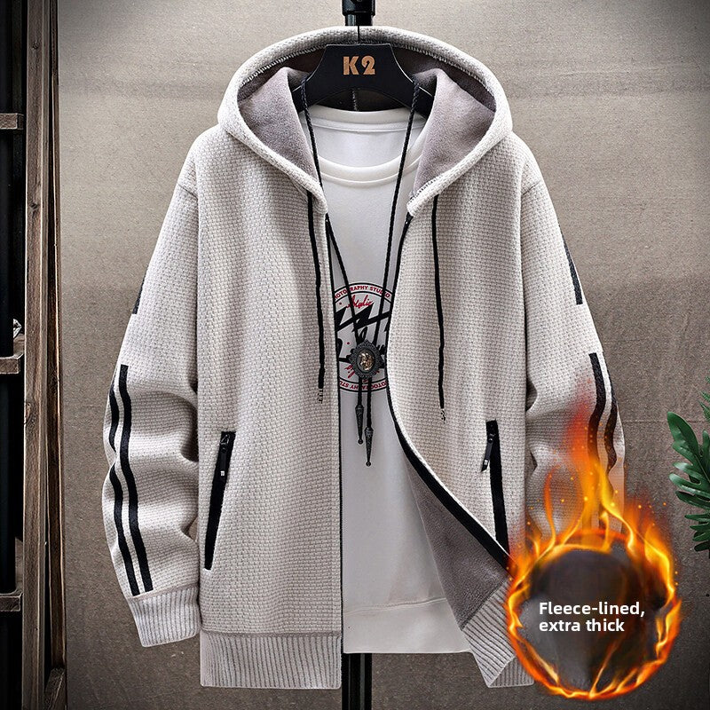 Sweater knit cardigan coat