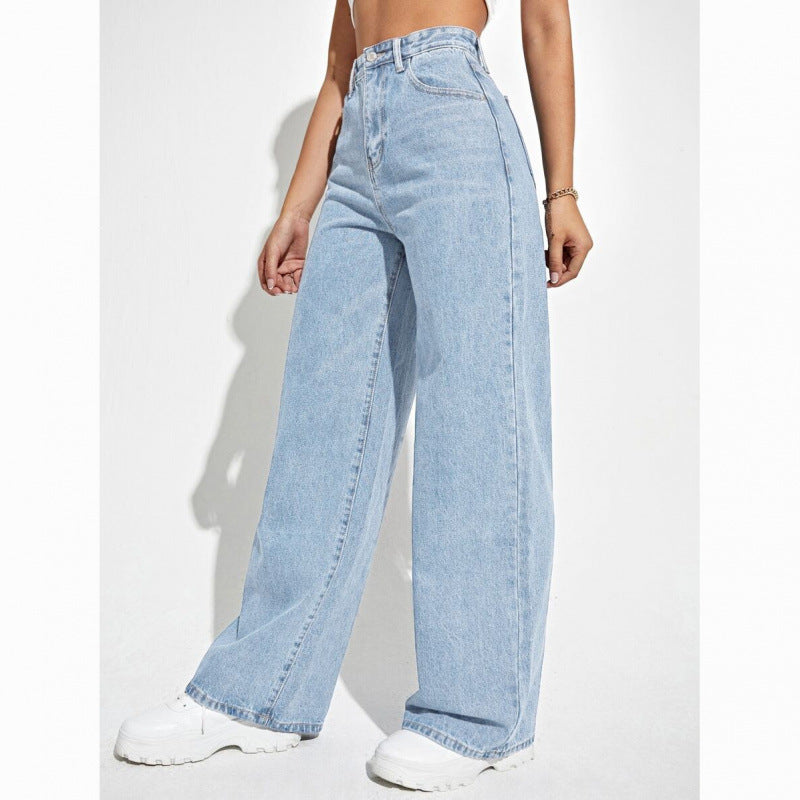 Solid Color Wide-Leg Pants
