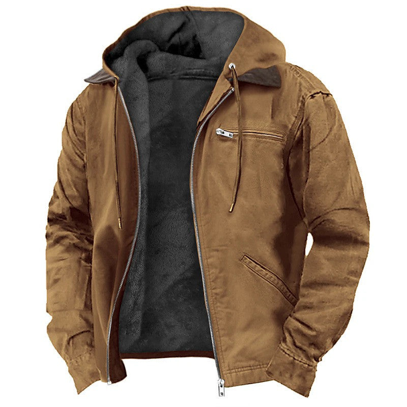 Men's Fleece Lined Hooded Jacket