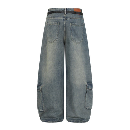 Jeans met meerdere zakken en bandjes voor heren