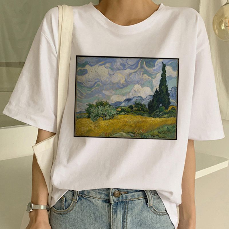 Van Gogh T-shirt Kunstschilderij T-shirt Dames