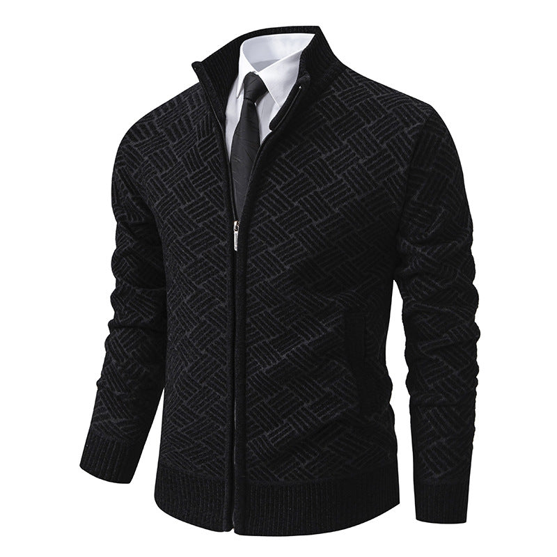 Mens Fleece Lined Knit Cardigan