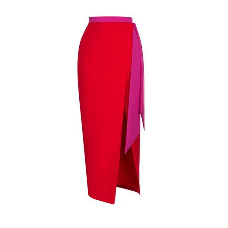 Colored bow tie swimsuit set for women