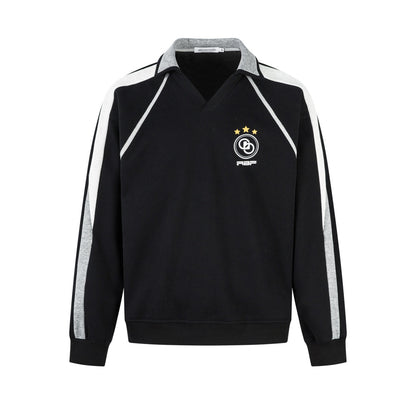 Sweatshirt met color-blocking lange mouwen en fluwelen kraag