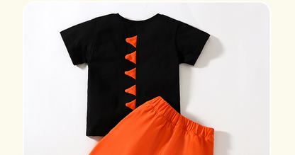 Summer European and American children short sleeved knitted cotton boy set