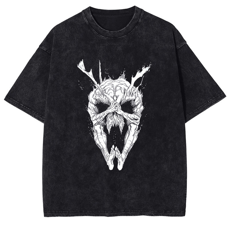 Summer Hot Selling One Punch Man AnimePrinted T-Shirt Summer Cotton Washed Vintage Short Sleeve