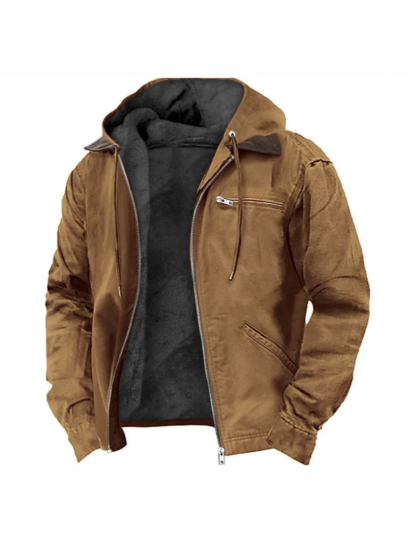 Men's Fleece Lined Hooded Jacket