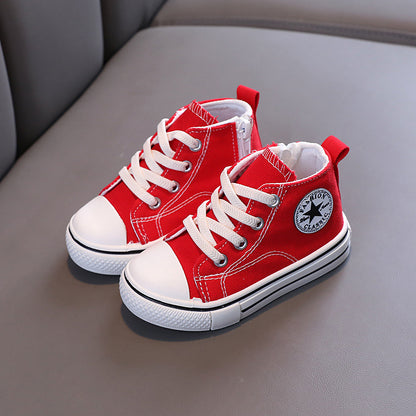 Children Canvas Casual Shoes with Side Zipper