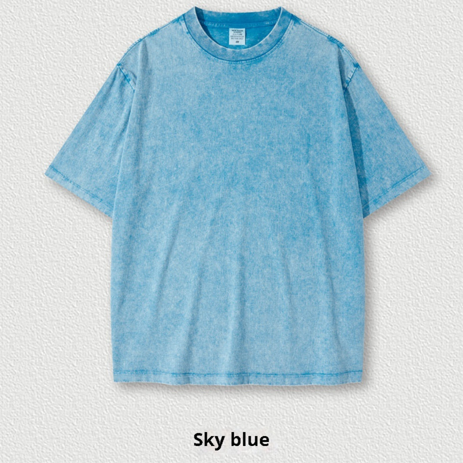 Washed Round Neck Short Sleeve Batik Children's T-shirt