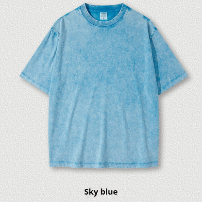 Washed Round Neck Short Sleeve Batik Children's T-shirt