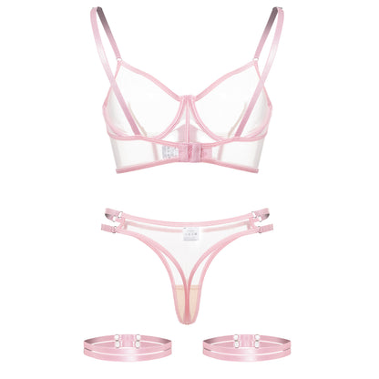 Sexy lingerie mesh fishbone sexy lingerie set with backless design
