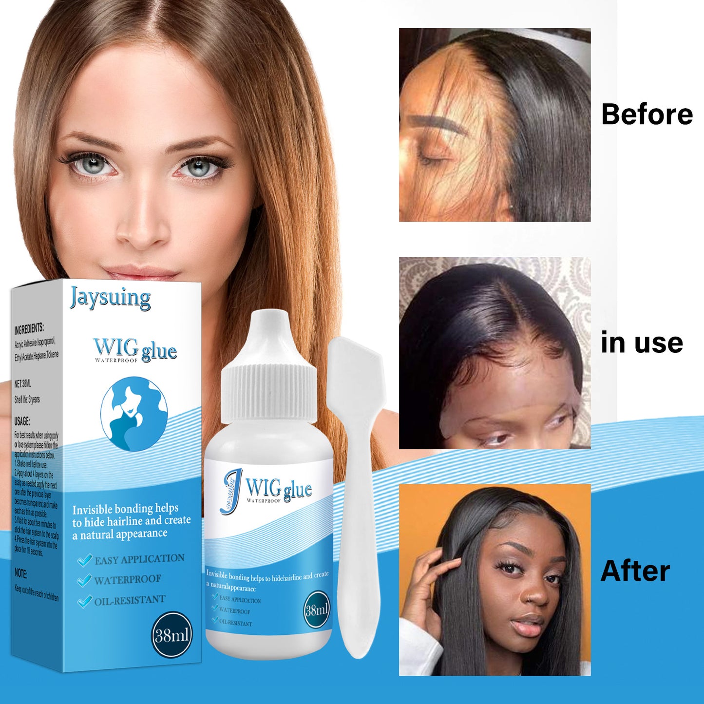 No Trace Wig Hair Extension Lace Head Cover Onzichtbare Sterke Lijm