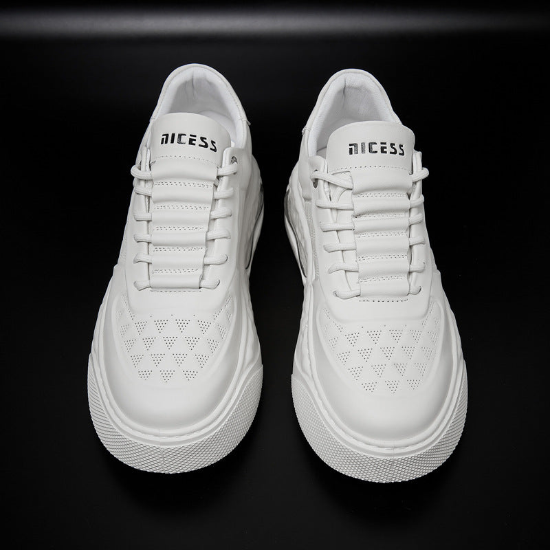 Mens Breathable Cowhide Casual Sneakers