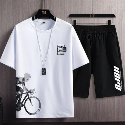 Men's Printed T-Shirt and Shorts Set