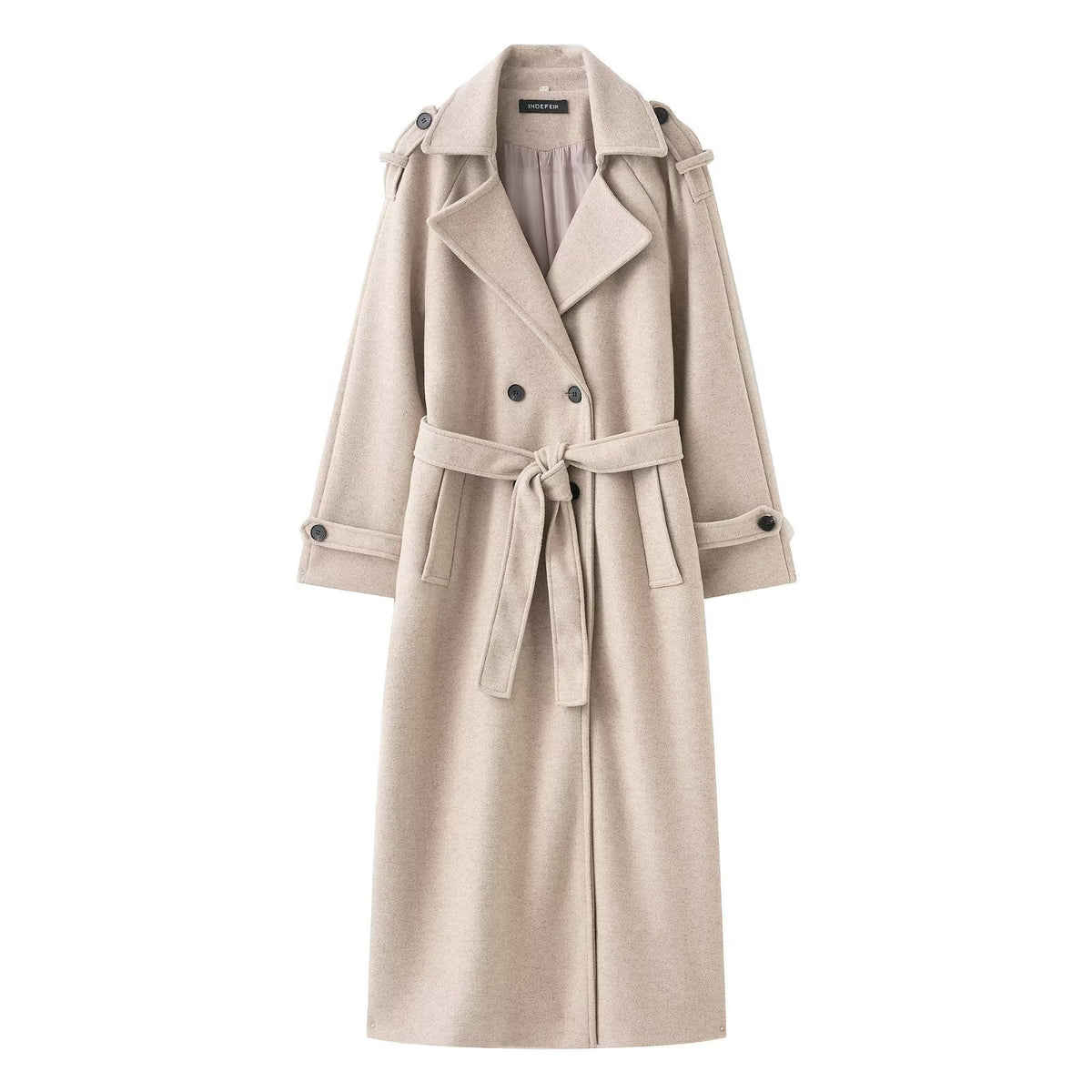 Womens Woolen Double Breasted Coat
