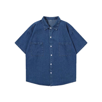 Casual Loose Fit Denim Shirt for Men