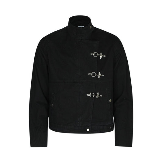 Retro Airplane Buckle Denim Jacket