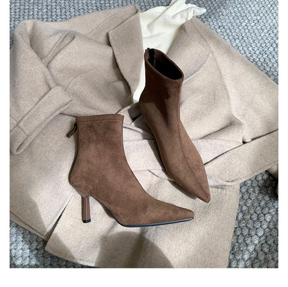 Womens Pointed Toe Stiletto Heel Boots