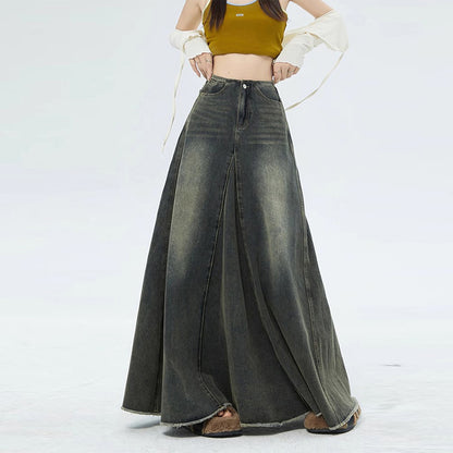 Vintage Denim A-Line Skirt